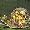 ALLADINBOX Garden Statue Snail Figurine – Resin Statue with Solar LED Lights for Patio Yard Art Decor, Lawn Ornaments…