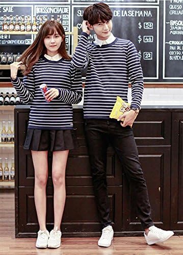 Amazon Co Jp マリア Mariah セーター ニット カップル ストライプ 秋 冬 カーディガン カーデ 長袖 メンズ レディース 暖かオシャレ クルーネック 丸首 男女兼用 服 ファッション小物