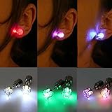 VANKER 1 Pair Blue- Creative Unisex Led Light Blinking Ear Studs Earrings Earings Ear D¨¦cor