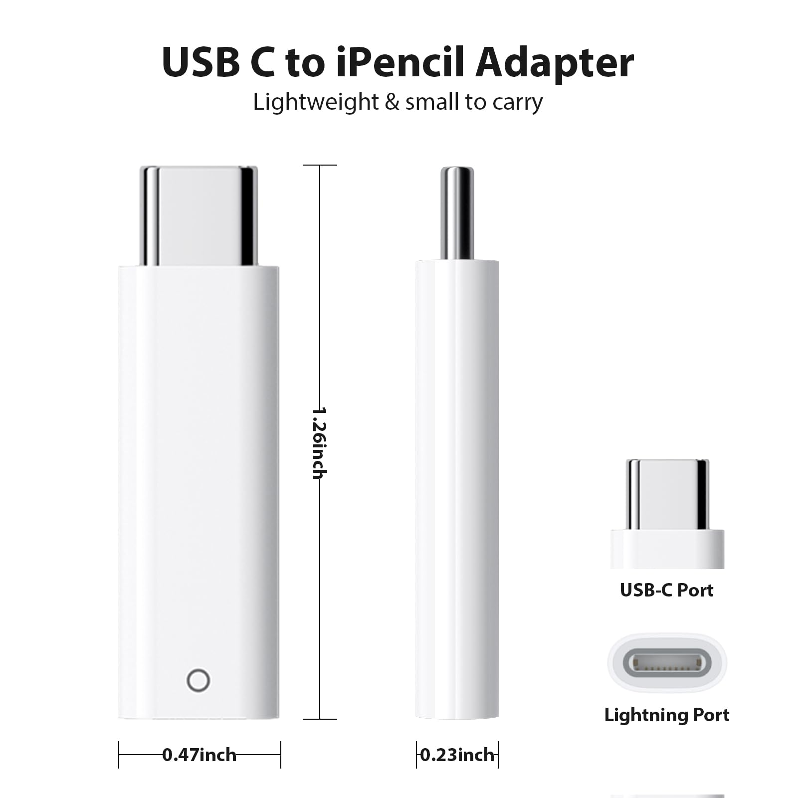 USB C Pencil Adapter for Apple Pencil 1st Generation, USB-C to for Lightning Pencil Charger Adapter Specific Compatible with iPad 10th Gen, Type-C iPencil Dongle Connector for iPad A16 with Pencil 1