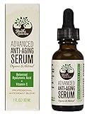 Hyaluronic Acid Vitamin C Serum for Anti aging Anti wrinkle repair to restore skin back to natural hydration and reduce fine lines & wrinkles - Organic Serum for face & neck by Youth & Botanics - 1oz