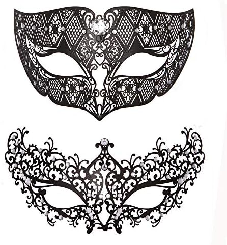 Rehoty Masquerade Mask for Couples, Women Men Venetian Mardi Gras Halloween Christmas Party Couple Masquerade Mask