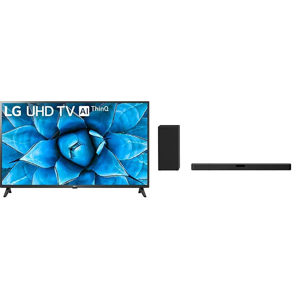 LG 75UN7370PUH Alexa Built-in 75" 4K Ultra HD Smart LED TV (2020) with LG SN5Y 2.1 ch 400W High Res Audio Sound Bar with DTS Virtual:X, Black