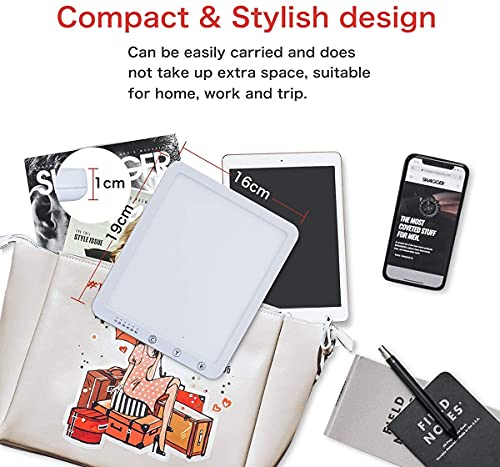 Aogled Lámpara de Luz Diurna 10000Lux,Caja de Luz LED con Temporizador,5 Niveles de Brillo & 3 Temperaturas de Color(3000K-6500K),Lámpara de Luz Natural para el Hogar/Oficina/Apartamento