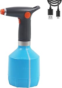 scimaker Electric Plant Mister Sprayer Bottle, Watering Can with Adjustable Nozzle, USB Rechargeable 32 Ounce Handheld Spritzer for Garden, House Flower, Cleaning (Blue)