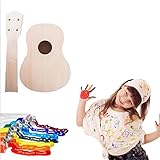 GOBEAUTY DIY Ukulele Handmade Ukulele Hawaii Ukulele Kit 21inch Soprano Ukulele for Kids Children Beginner Ukulele with User Installation Method Manual