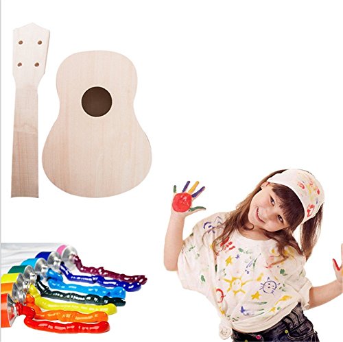 GOBEAUTY DIY Ukulele Handmade Ukulele Hawaii Ukulele Kit 21inch Soprano Ukulele for Kids Children Beginner Ukulele with User Installation Method Manual