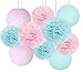 Gender Reveal Party Supplies Boy or Girl Baby Shower Decorations Baby Blue Pink White Gold Tissue Paper Pom Pom Paper Lanterns for Pink and Blue Decorations/Gender Reveal Party Decorations