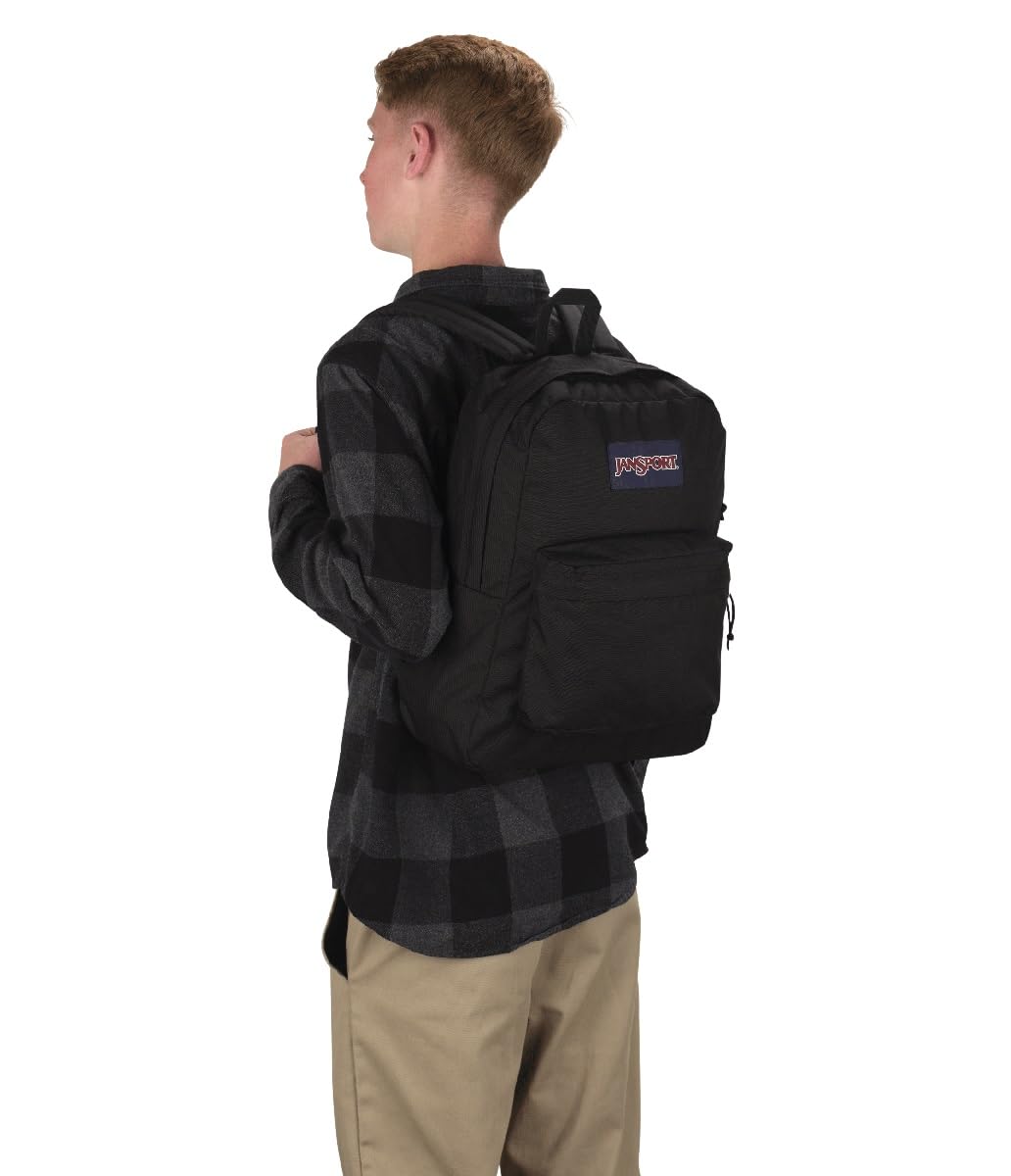 JanSport SuperBreak One Backpacks - Durable, Lightweight Bookbag with 1 Main Compartment, Front Utility Pocket with Built-in Organizer - Premium Backpack, Black