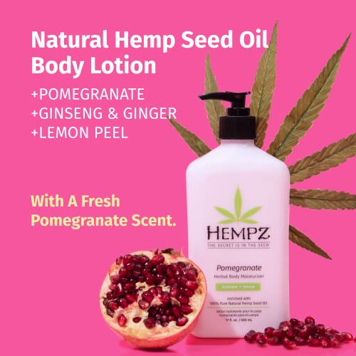 HEMPZ Body Lotion Pomegranate Daily Moisturizing Cream, Shea Butter Hand and Body Moisturizer