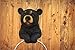 DWK 8-inch Hugo the Helper Black Bear Towel Holder Ring Rustic Woodland Forest Themed Kitchen Bathroom Cabin Decor