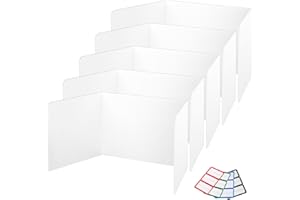 CREGEAR Poster Board, 5 Pack Classroom Privacy Shields for Student Desk - 4mm Thick Presentation Board, 13.77"x17"x13.77", Resuable Plastic Privacy Board with Extra Name Lables