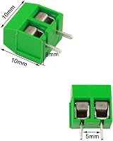 QitinDasen 80Pcs 2 Pin PCB Screw Terminal Block 5.08mm Pitch 300V 10A Green view 2