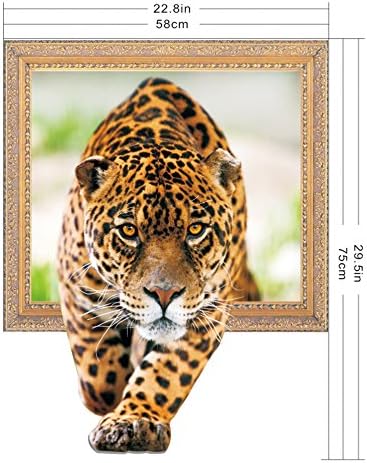 CoSopo Animal Series 3D Looking Peel &amp; Stick Wall Decals Removable Vinyl Wall Stickers Murals Décors (Leopard)