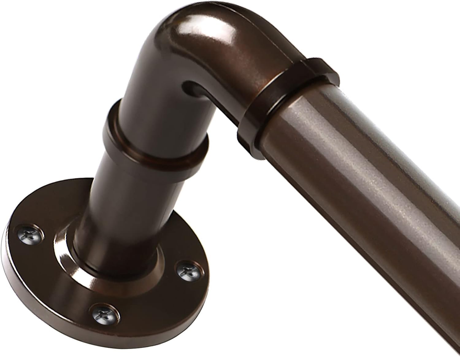 Window Treatment Hardware - HOTOZON 1 Inch Industrial Curtain Rod 32 to 58 Inch, Blackout Wrap Around Splicing Curtain Rods for Window 20 to 54 Inch, Antique Bronze