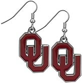 NCAA Siskiyou Sports Womens Oklahoma Sooners Chrome Dangle Earrings One Size Team Colors