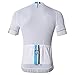 Santic Cycling Jerseys Men's Short Sleeve Bike Shirts Full Zip Bicycle Jacket with Pockets White L