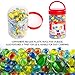 Kiddie Play 200 Glass Marbles for Kids Bulk Including 6 Shooters in Reusable Storage Box