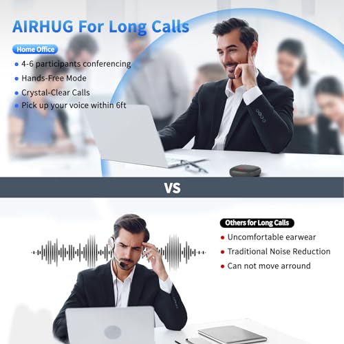 AIRHUG Bluetooth Speaker Microphone - USB Conference Speaker - Portable for Home Office