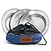 Wealers 8.5 Inch Stainless Steel Round Plate Set for Camping Outdoor with a Mash Carry Bag (Set of 3)
