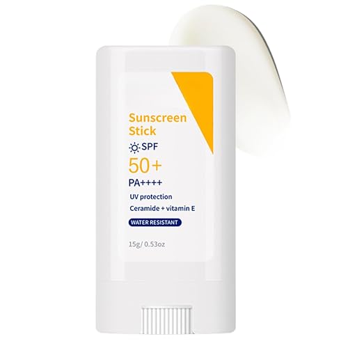Sunscreen Stick SPF 50 - Sun Stick - Roll-On Sunscreen, Water-Resistant, Zero Residue, for Face & Body – Vitamin E, Ceramide NP, Ideal for Skiing & Daily Korean Skincare Routine-15g