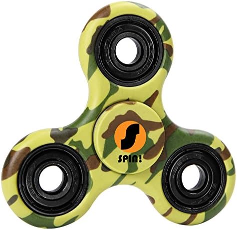 SPIN! Tri Fidget Spinner Metal Hand Finger Toy, EDC Perfect Gift for Kids and Adults Stress Reducer Time Killer, Colorful Camouflage Good for ADD, ADHD, Anxiety, and Autism Focus (Green-Camouflage)