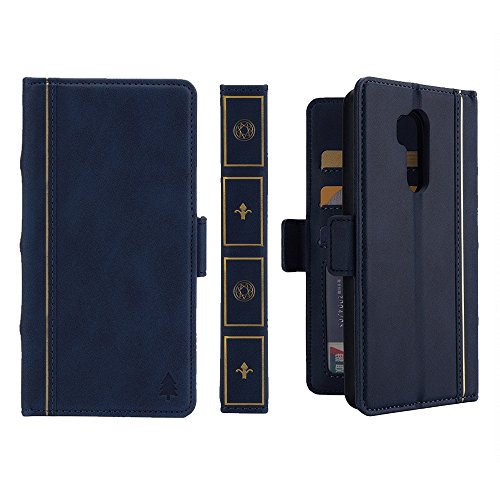 LG G7 ThinQ Case, BasicStock LG G7 ThinQ Leather Wallet Case Book Design with Flip Cover and Stand [Credit Card Slot] Cover Case for LG G7 ThinQ - Blue
