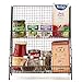 EZOWare 2 Tier Countertop Spice Jar Standing Rack, Kitchen Cabinet Seasoning Bottles Storage Wire Shelves Basket Holder, Bathroom Organizer - Rustic Brown