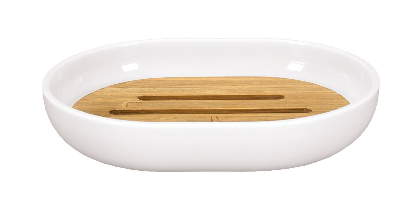 Kleine Wolke Soap dish "Timber", White