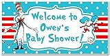 Dr. Seuss Cat in the Hat Baby Shower Banner Personalized Party Backdrop Decoration