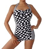 Bloom's Outlet Monroe Halter Neck Boyleg One Piece Monokini swimsuit Beachwear