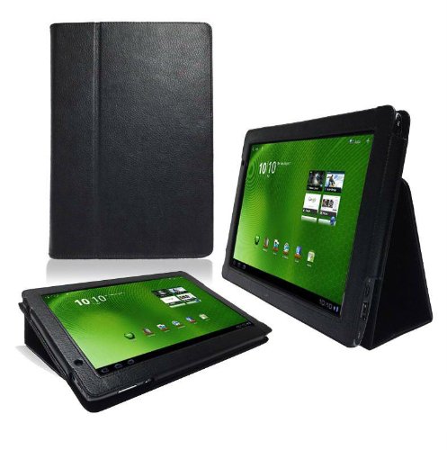Hooshion Leather Stand Cover Case for Acer Iconia Tab A500 A501 Black