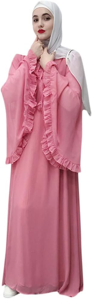 Women Openwork embroi Long Dress Robe Open Abaya Cardigan Muslim Dubai Robe Gown
