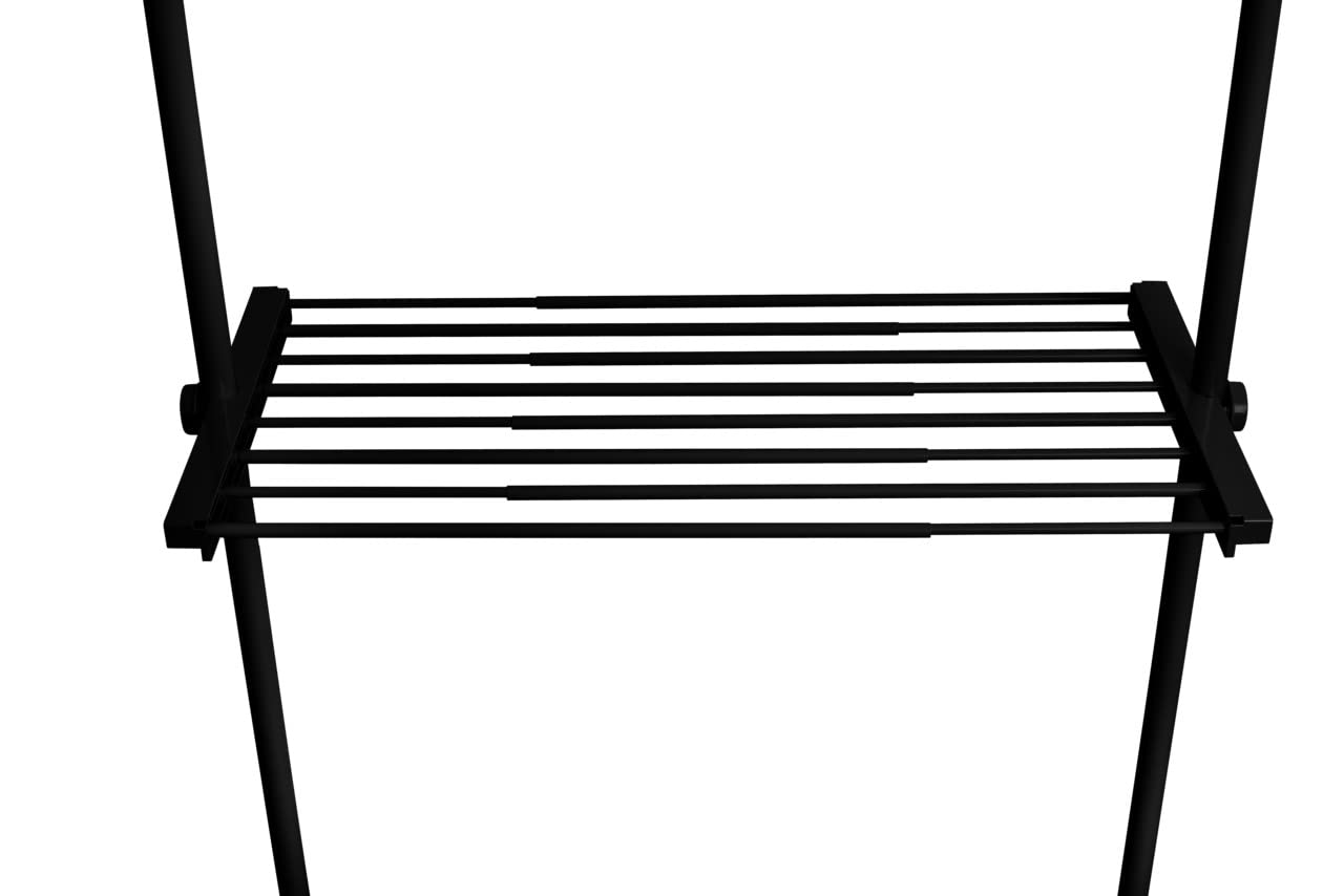 WENKO Herkules shelf for the adjustable Herkules telescopic system for walk-in wardrobes, made of sturdy steel including brackets made of plastic, (W x H x D): 73–120 x 4 x 42.5 cm, black