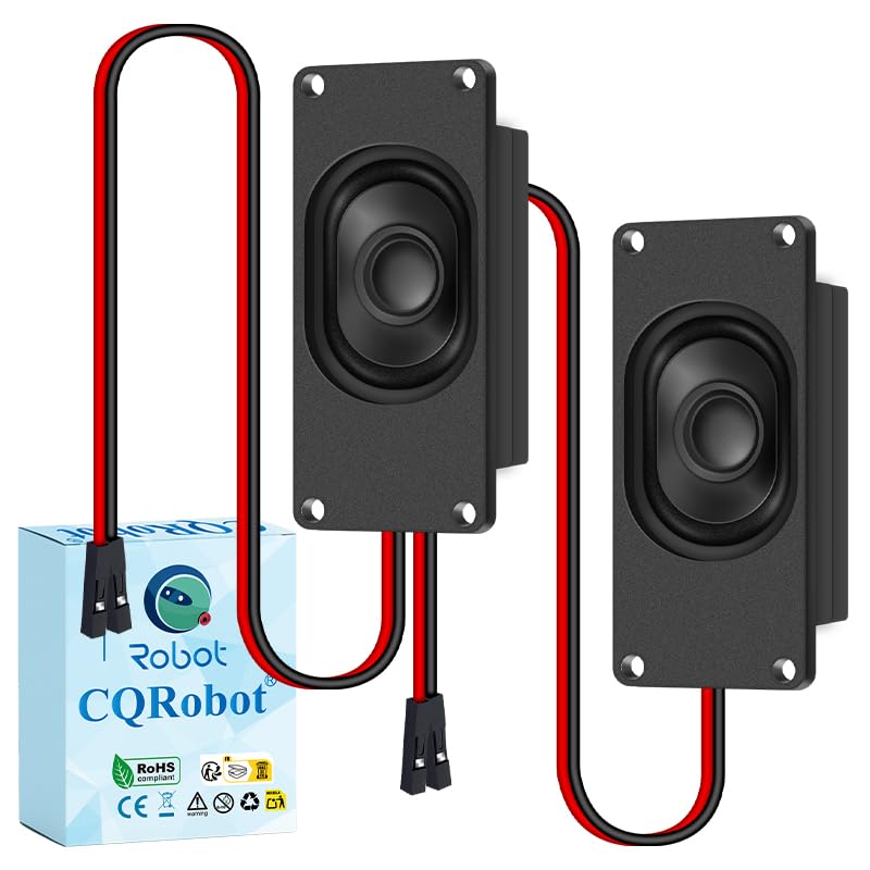CQRobot Miniature Loudspeaker 3 Watt 4 Ohm Passive Enclosed Audio/Woofer Speaker Compatible with Arduino Board. 2.54mm Dupont Interface, for a Variety of Small DIY Electronic Projects. — image 1