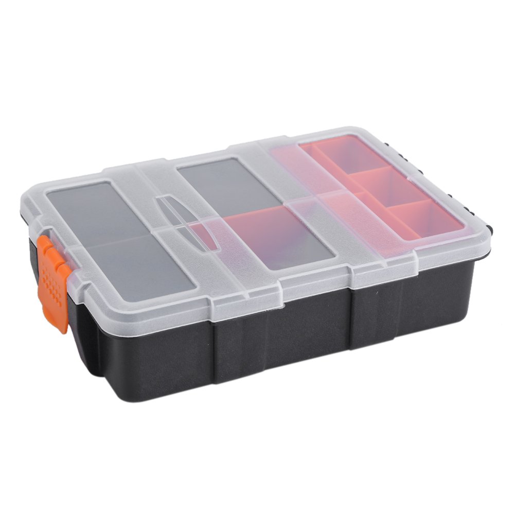 Components Storage Box, Two-Layer Plastic Case Heavy-Duty Small Parts Organizer Tool for Home Storage Consolidation Tool Classification
