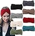 LOLIAS 8 Pack Crochet Turban Headband Winter Knitted Hairband Braided Ear Warmer Headwraps for Women Girls