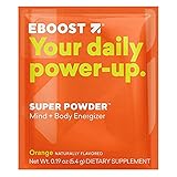 EBOOST Natural Energy Powder, Orange, 20 Packets
