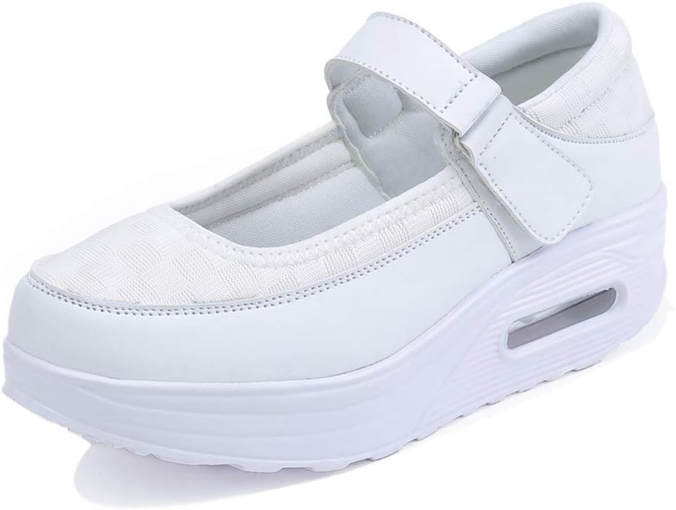 EnllerviiD Women Breathable Mary Jane Shoes Buckle Casual Walking Slip On Sneakers