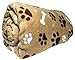 JustHome Fun Print Soft Cozy Lightweight 50 x 60 Fleece Throw Blanket (Tan with Brown and White Puppy Paw and Bone)