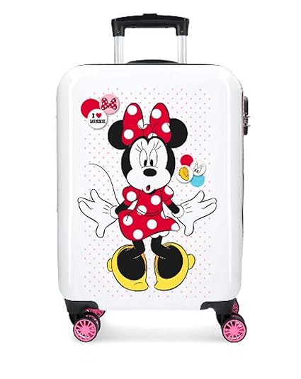 Minnie Mouse Oops Abs Cabin Suitcase With 4 Wheels 55 Cm White