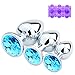 Dxhycc 3 Piece Jewelry Anal Plug, 3 Size Luxury Jewelry Design Fetish Anal Butt Plug Anal Trainer Toys Sex Toy Love Games for Experienced Users and Beginners Women Men (Light Blue)thumb 2