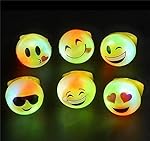 RIN Bright Flashing Emoji LED Rings, 24 Piece