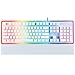 ROSEWILL Gaming White Keyboard, RGB LED Backlit Wired Membrane Mechanical Feel Keyboard with Removable Keycaps and Wrist Rest primary