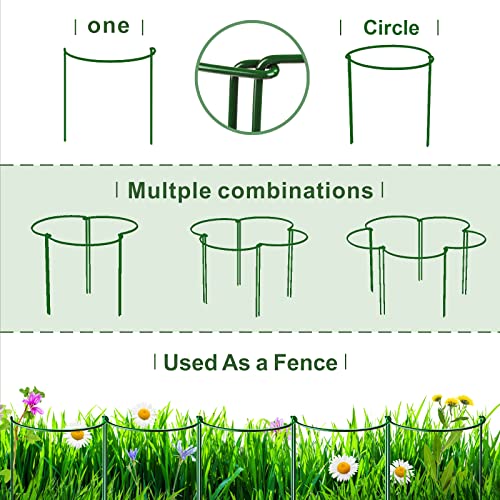 LEOBRO Plant Support Plant Stakes, 6pcs Peony Cages and Supports, Metal Garden Stakes Plant Supports, Plant Support Stakes, for Peony, Tomato, Hydrangea, Indoor Outdoor Plants, 10" W x 15.8" H
