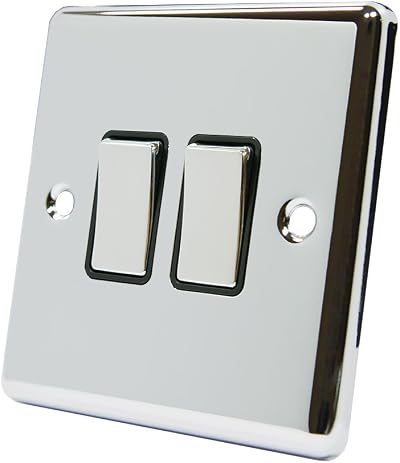 Alliance Electrical AET 10 A 2-Gang 2-Way Polished Chrome Classical