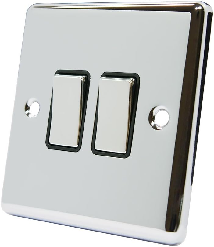 Alliance Electrical AET 10 A 2-Gang 2-Way Polished Chrome Classical