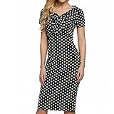 ANGVNS Women Dot Slim Fit and Flare A-line Vintage Pencil Dress