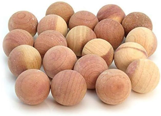 12 x Red Cedar Wood Balls Natural Moth Repeller Deterrent Wardrobe Drawers.