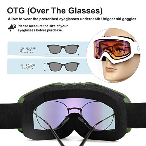 image for Unigear Skido X1 Ski Goggles, Snowboard Snow Goggles for Men, Women & 